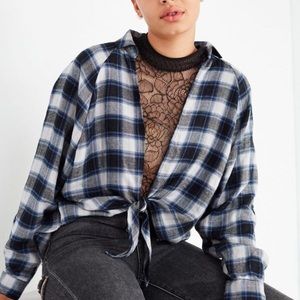 Urban Outfitters Courtney tie-front flannel top